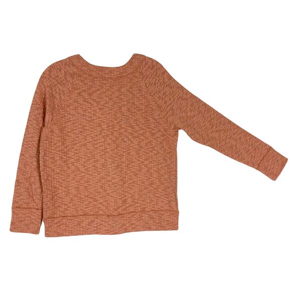 NWOT TWO BY VINCE CAMUTO Cardigan S Burnt Orange Slub Knit Raw Hem Cotton Blend - Picture 3 of 9